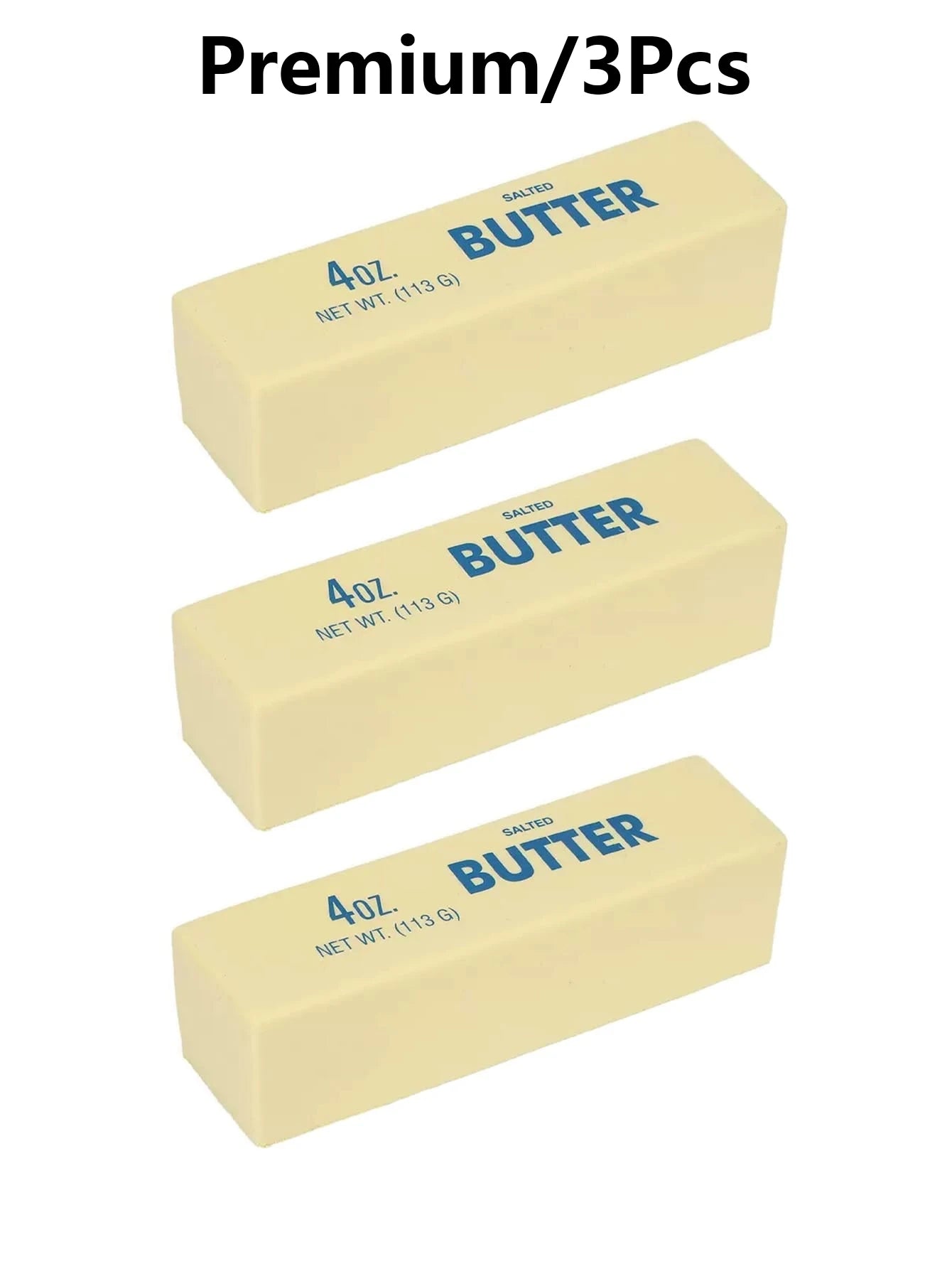 3-Piece/2-Piece/1-Piece Set of Ultra-Soft Butter-Shaped Slow-Rebound Sensory Toys, Sticky Butter Stick Squeeze Toys, Realistic Food Sensory Stress-Relief Toys, Party Favors - Strawberry and Butter Stick, 2 Types to Choose fro