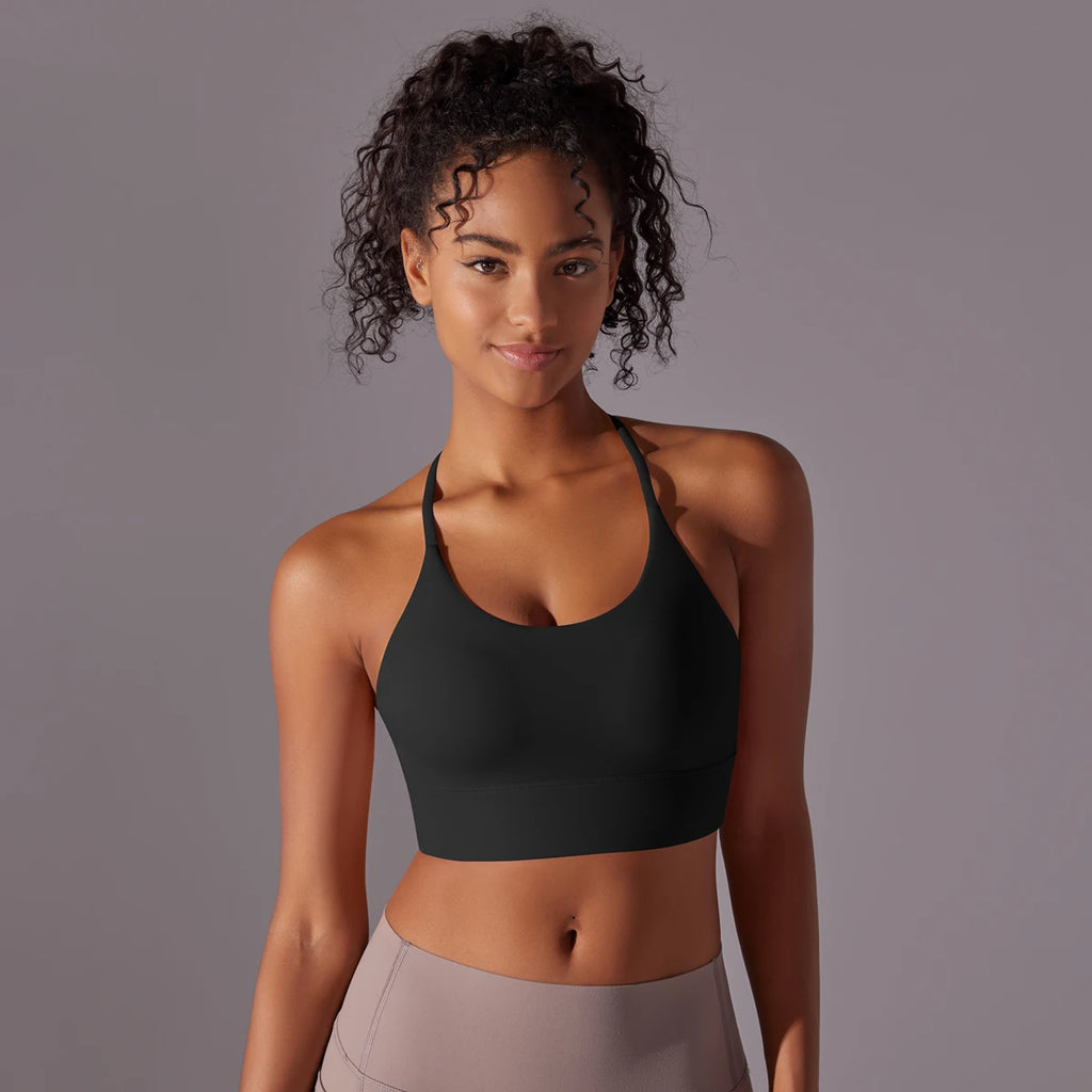 Sport Bra Soft Backless Sexy Women Fitness Bra Tights Yoga Vest High Strength Shockproof Gym Sports Top Push Up With Chest Pad