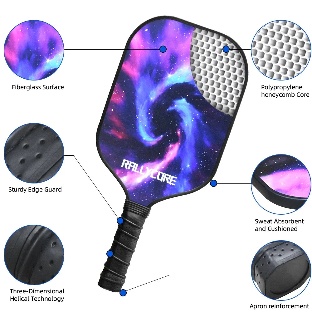 Pickleball Paddles Set of 2 with 4 Balls  Carry Bag  Premium Honeycomb Core Paddles for Indoor  Outdoor Play for Adults andYouth