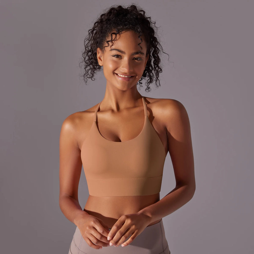 Sport Bra Soft Backless Sexy Women Fitness Bra Tights Yoga Vest High Strength Shockproof Gym Sports Top Push Up With Chest Pad