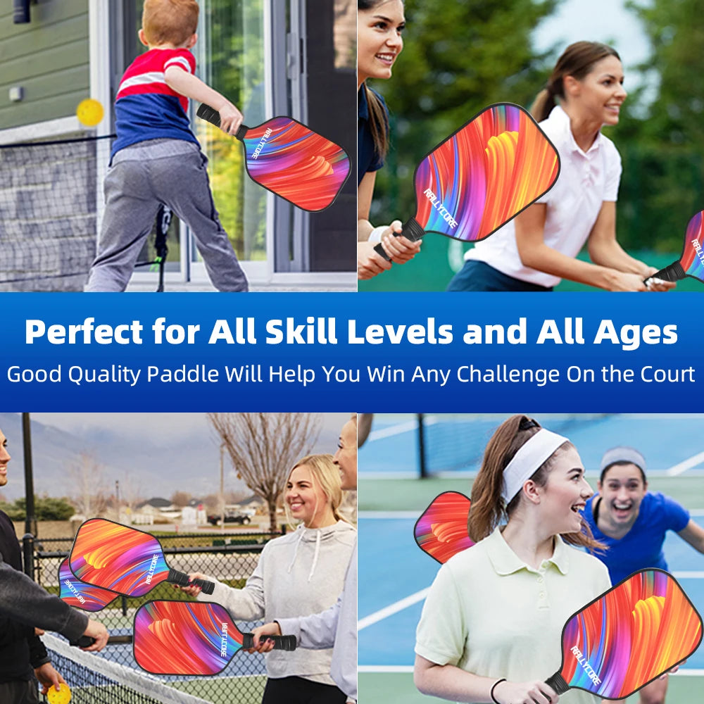 Pickleball Paddles Set USAPA Compliant Fiberglass Surface Enhanced Power with Pickleball Bag Best Gift for Beginners
