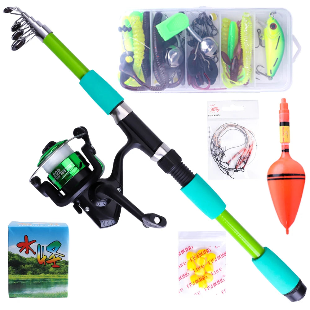 NGB 1.8/2.1m Telescopic Fishing Rod Reel Combo Full Kit Carbon Fiber Rod Pole Spinning Reel Fishing Bag Case Pesca Gear Set