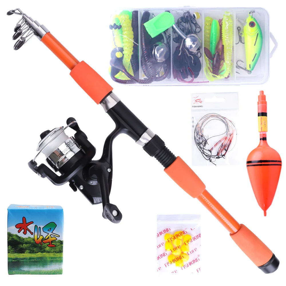 NGB 1.8/2.1m Telescopic Fishing Rod Reel Combo Full Kit Carbon Fiber Rod Pole Spinning Reel Fishing Bag Case Pesca Gear Set