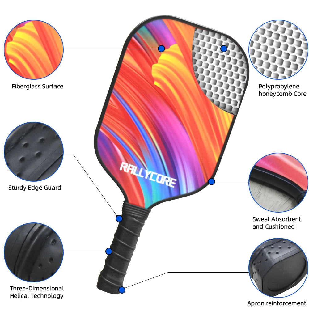 Pickleball Paddles Set USAPA Compliant Fiberglass Surface Enhanced Power with Pickleball Bag Best Gift for Beginners