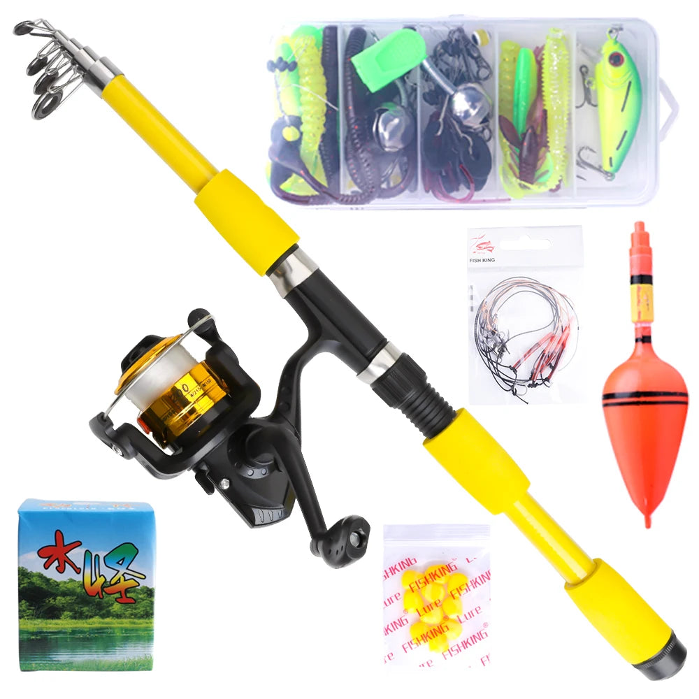 NGB 1.8/2.1m Telescopic Fishing Rod Reel Combo Full Kit Carbon Fiber Rod Pole Spinning Reel Fishing Bag Case Pesca Gear Set