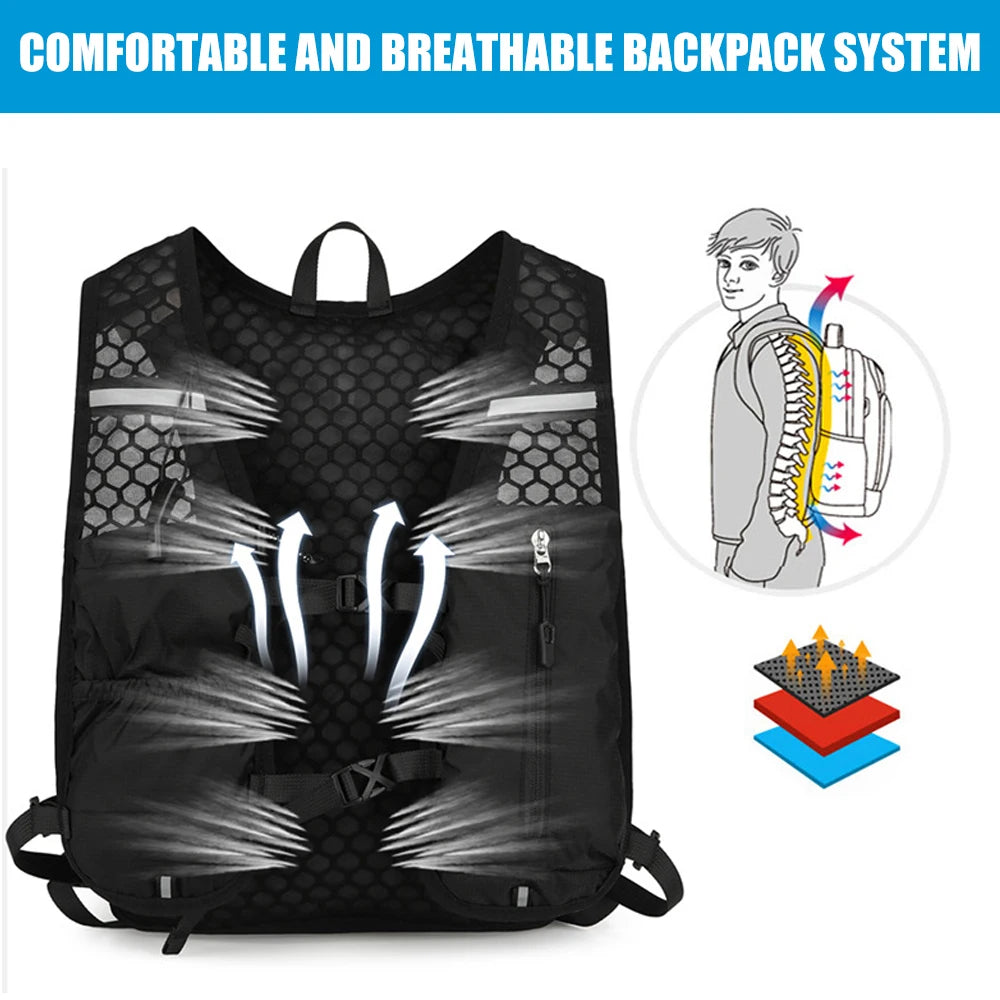 1PCS Running Vest for Women & Men, Lightweight Hydration Backpack Pack for Trail Running, Marathon, Hiking, Cycling, Jogging