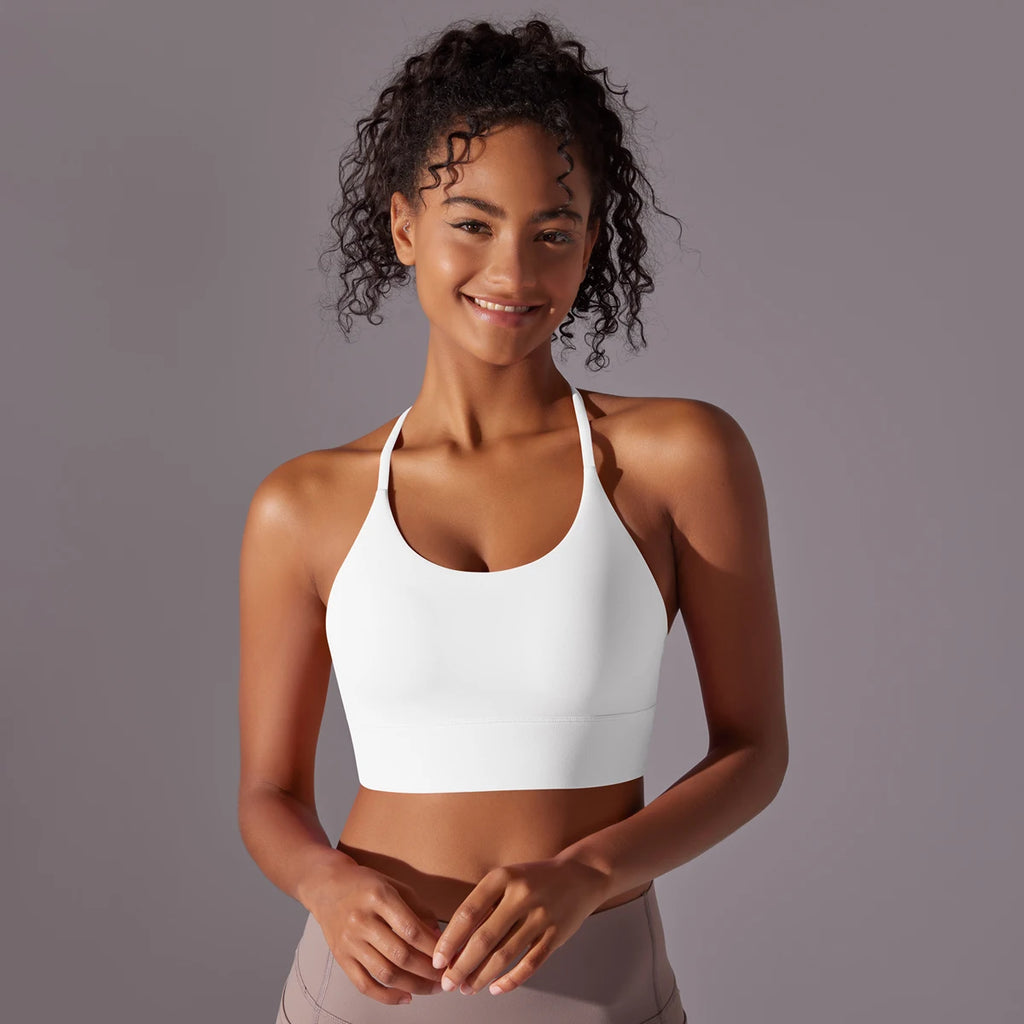 Sport Bra Soft Backless Sexy Women Fitness Bra Tights Yoga Vest High Strength Shockproof Gym Sports Top Push Up With Chest Pad