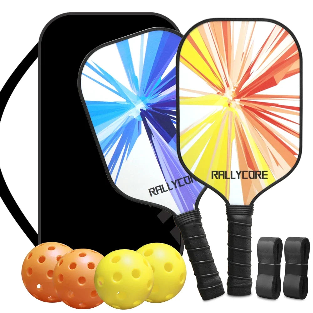 Pickleball Paddles Set of 2 with 4 Balls  Carry Bag  Premium Honeycomb Core Paddles for Indoor  Outdoor Play for Adults andYouth